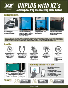 KZ RV Unplug with Industry Leading Boondocking Solar System Flyer