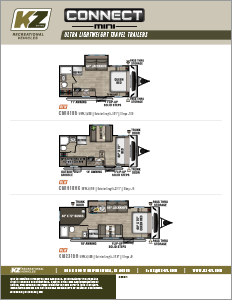 2024 KZ RV Connect Mini Ultra Lightweight Travel Trailers Floorplan Flyer