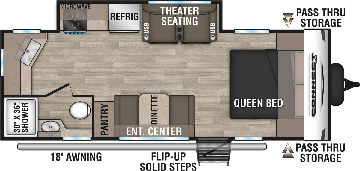 2024 KZ RV Connect SE C211MKSE Travel Trailer Floorplan