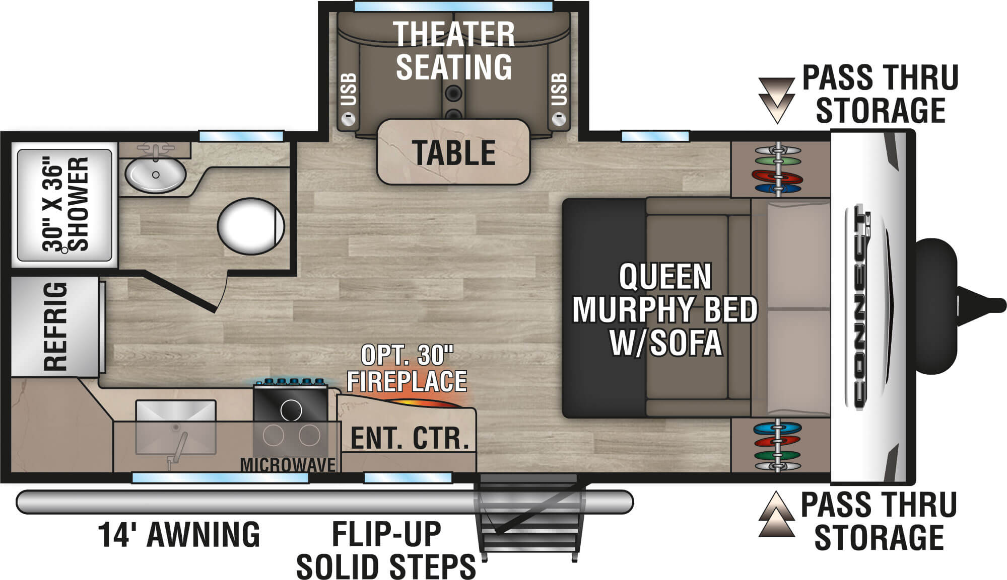 2023 KZ RV Connect SE C191MBSE Travel Trailer Floorplan