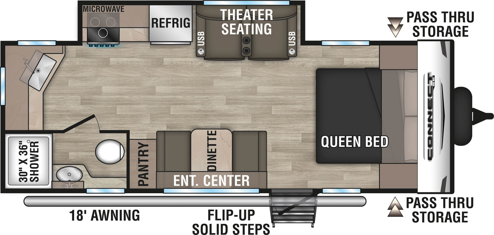 2023 KZ RV Connect SE C211MKSE Travel Trailer Floorplan