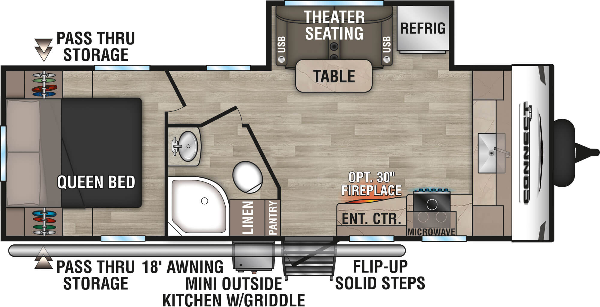 2023 KZ RV Connect SE C221FKKSE Travel Trailer Floorplan