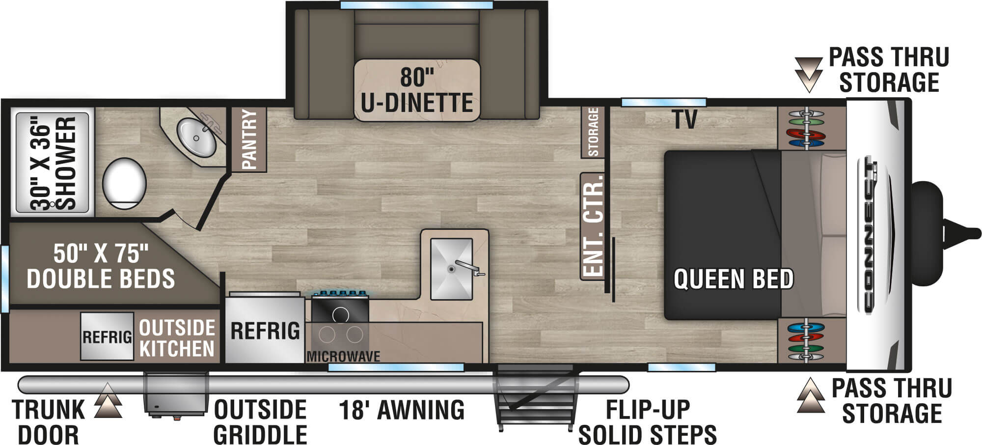 2023 KZ RV Connect SE C241BHKSE Travel Trailer Floorplan