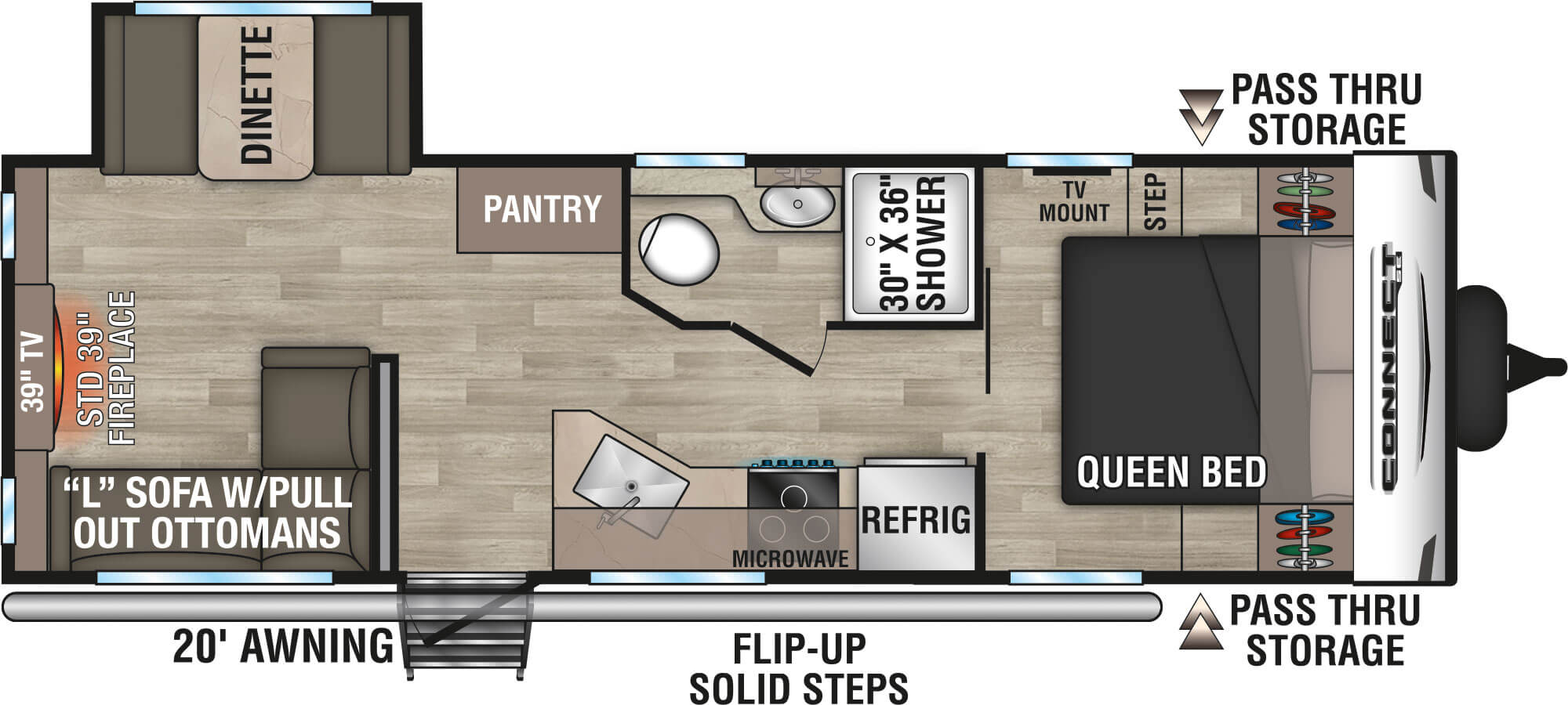 2024 KZ RV Connect SE C241RESE Travel Trailer Floorplan