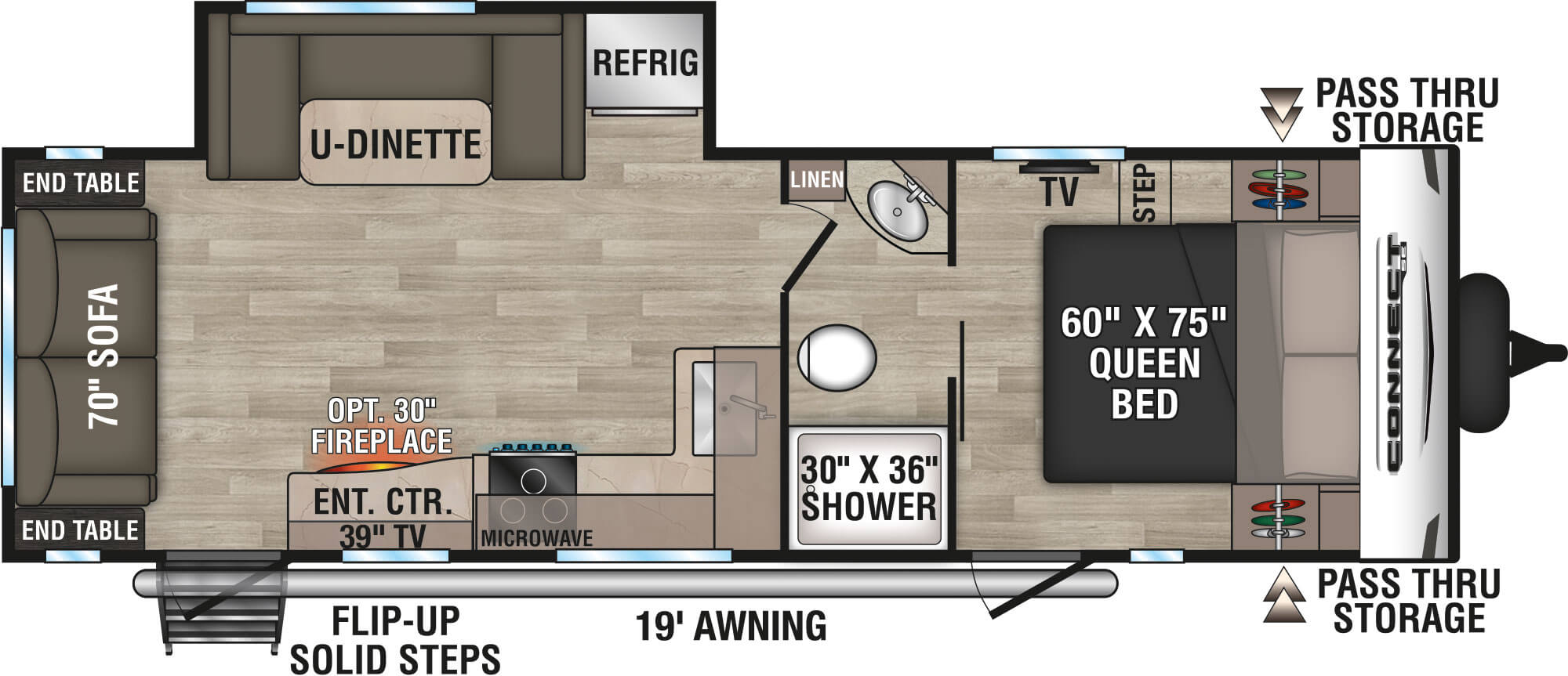 2023 KZ RV Connect SE C251RLSE Travel Trailer Floorplan