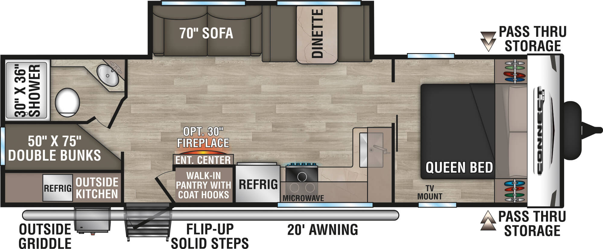 2023 KZ RV Connect SE C271BHKSE Travel Trailer Floorplan