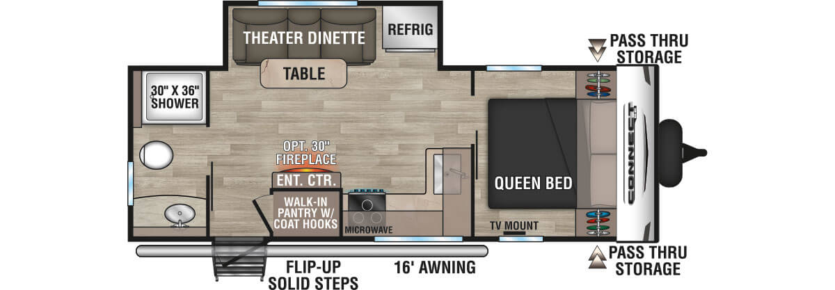 2024 KZ RV Connect SE C221RBSE Travel Trailer Floorplan