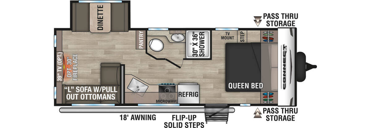 2024 KZ RV Connect SE C221RESE Travel Trailer Floorplan