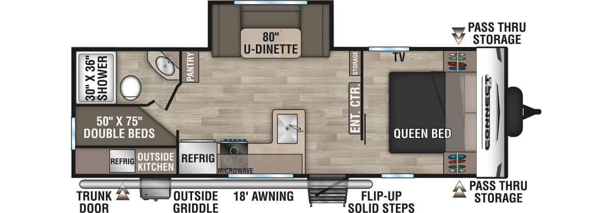 2024 KZ RV Connect SE C241BHKSE Travel Trailer Floorplan