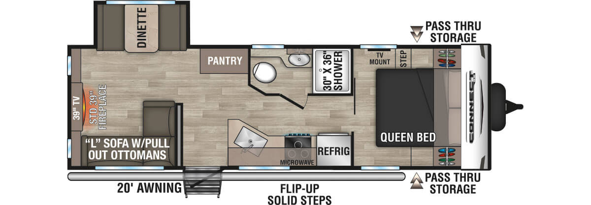 2024 KZ RV Connect SE C241RESE Travel Trailer Floorplan