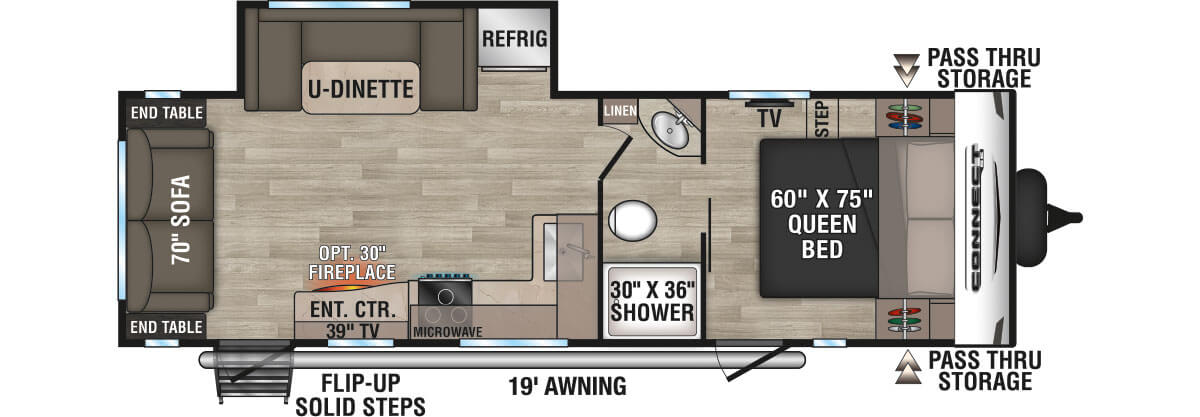 2024 KZ RV Connect SE C251RLSE Travel Trailer Floorplan