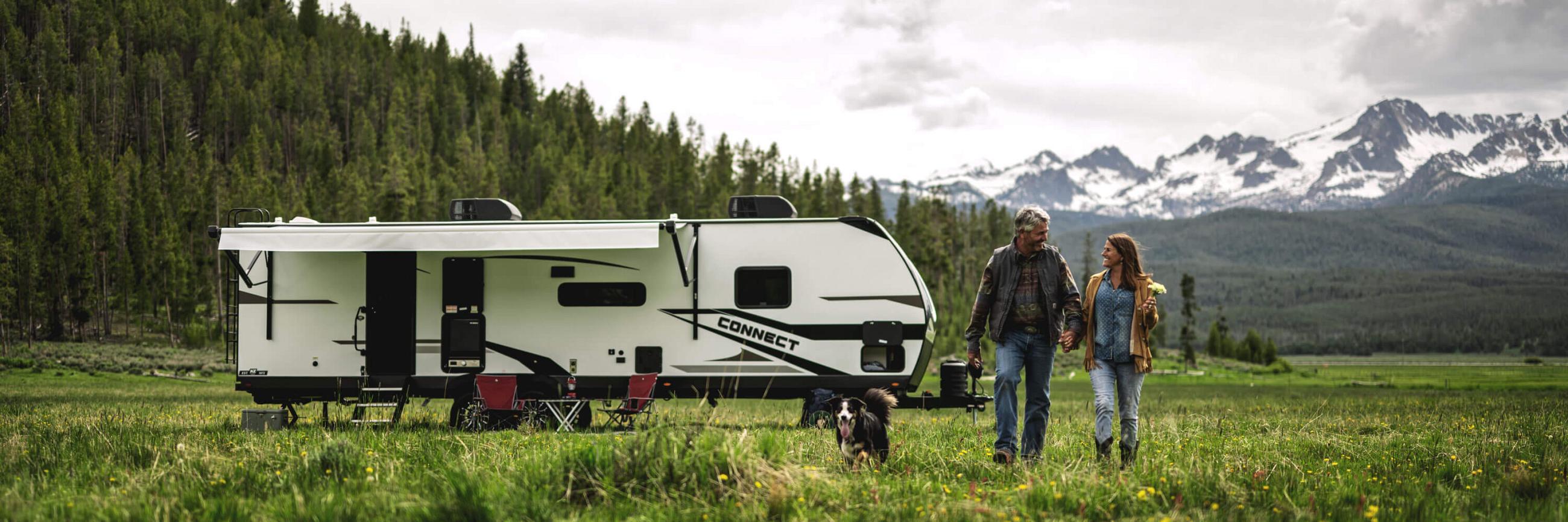 2024 KZ RV Connect Lightweight Travel Trailer at Campsite