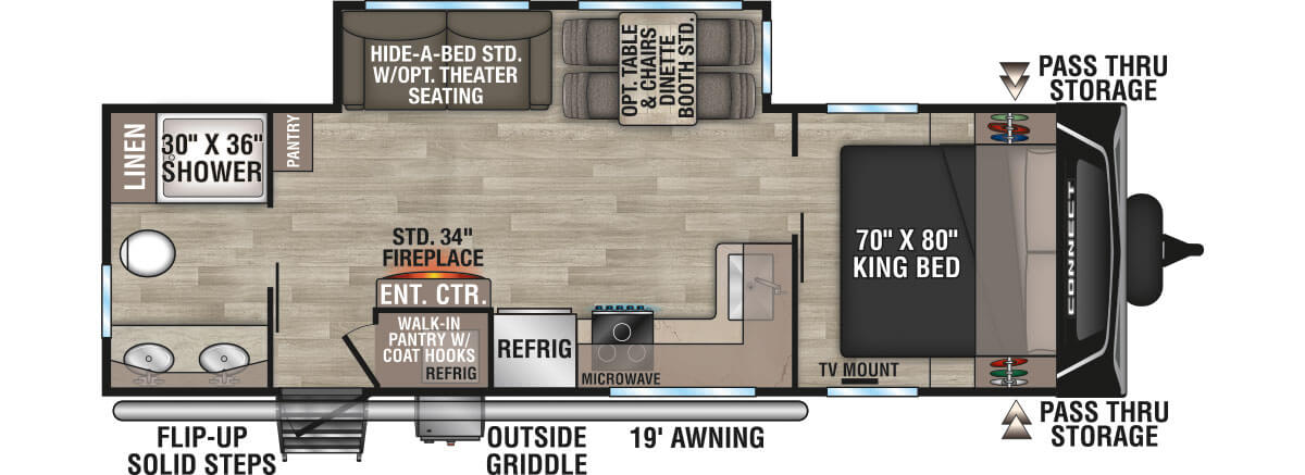 2024 KZ RV Connect C261RB Travel Trailer Floorplan