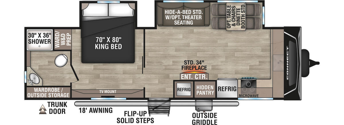 2024 KZ RV Connect C282FKK Travel Trailer Floorplan