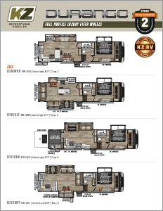 2024 KZ RV Durango Full Profile Luxury Fifth Wheels Floorplan Flyer