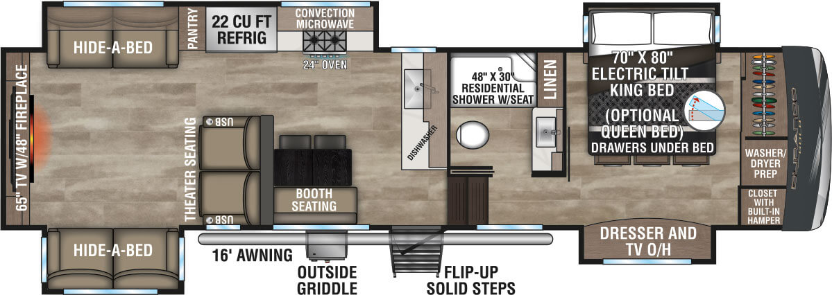 2024 KZ RV Durango Gold G360REQ Fifth Wheel Floorplan