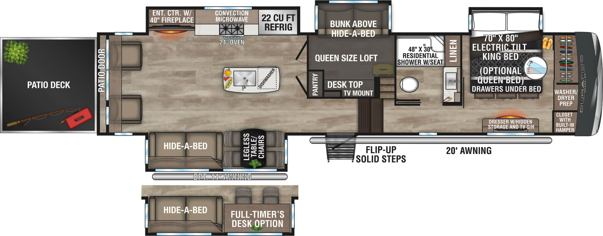 2024 KZ RV Durango Gold G382MBQ Fifth Wheel Floorplan