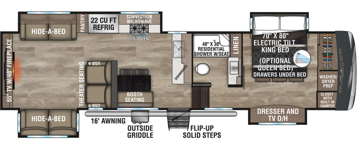 2024 KZ RV Durango Gold G360REQ Fifth Wheel Floorplan