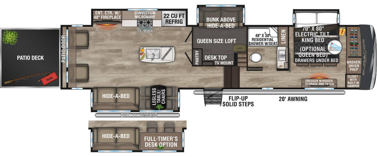 2024 KZ RV Durango Gold G382MBQ Fifth Wheel Floorplan