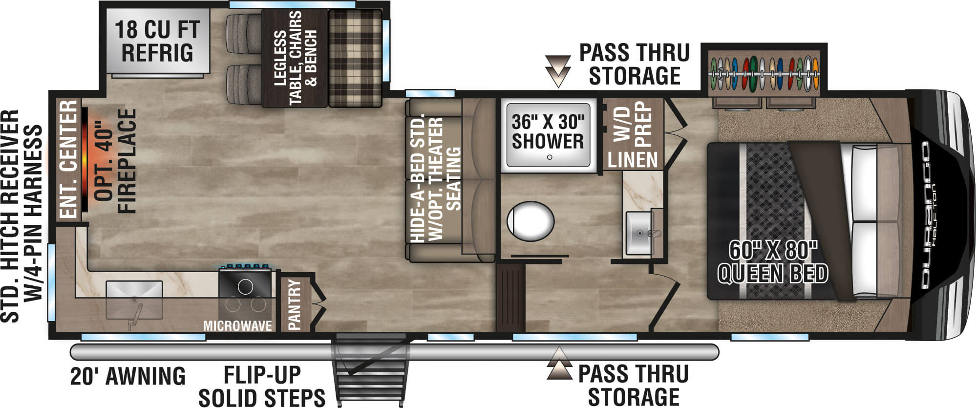 2024 KZ RV Durango D250RED Fifth Wheel Floorplan