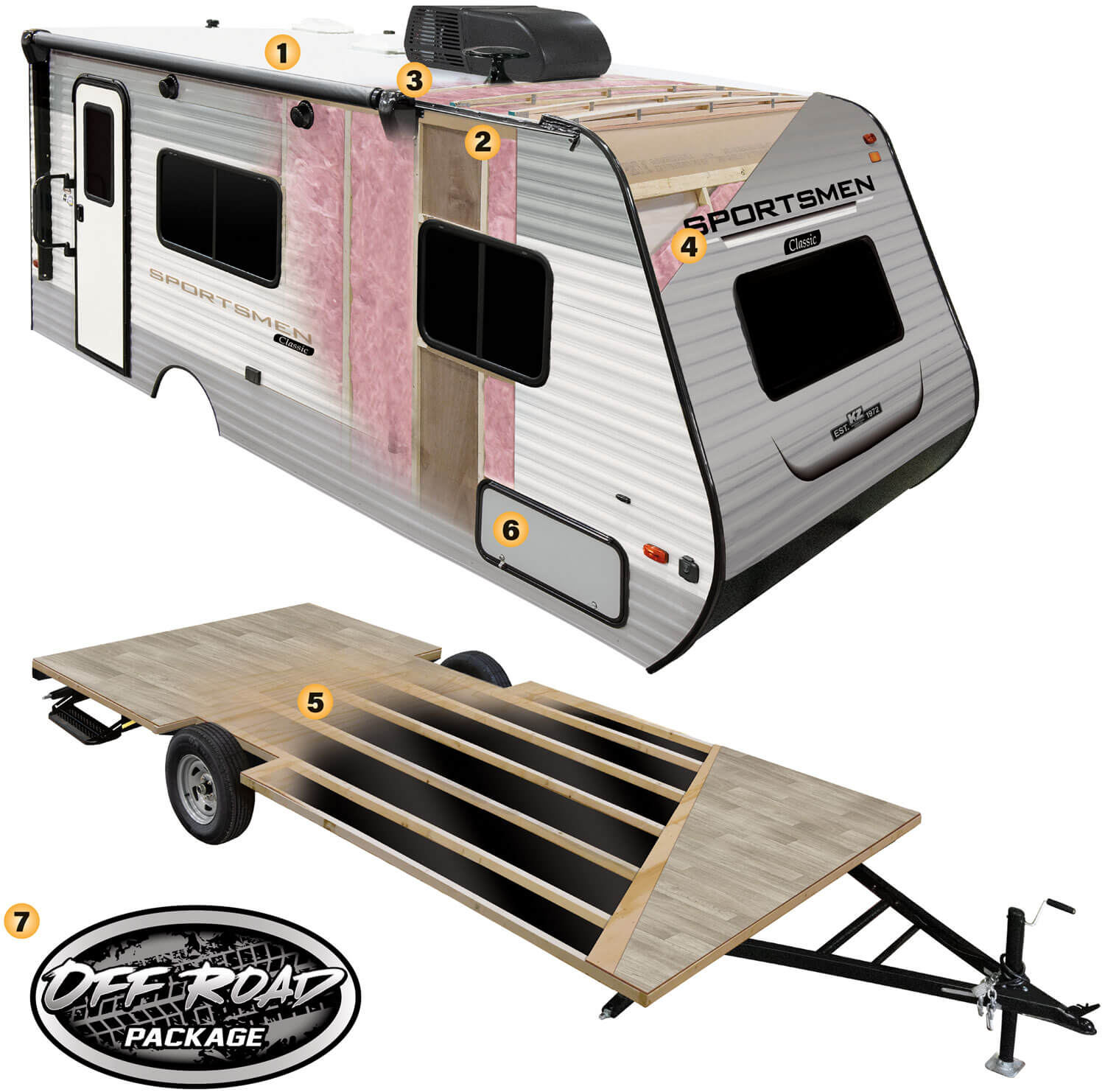 2024 KZ RV Sportsmen Classic Ultra Lightweight Travel Trailer Cutaway