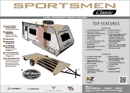 2024 KZ RV Sportsmen Classic Ultra Lightweight Travel Trailers Poster