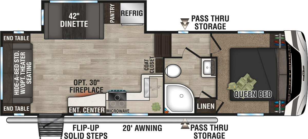 2024 KZ RV Sportsmen 251RL Fifth Wheel Floorplan