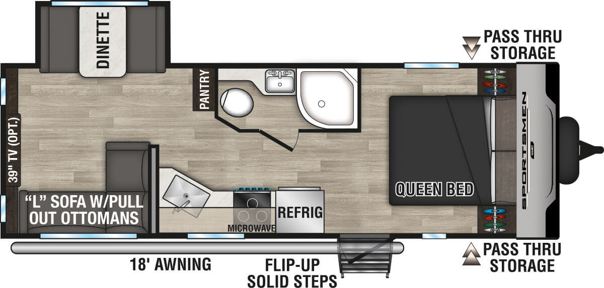 2024 KZ RV Sportsmen SE 221RESE Travel Trailer Floorplan