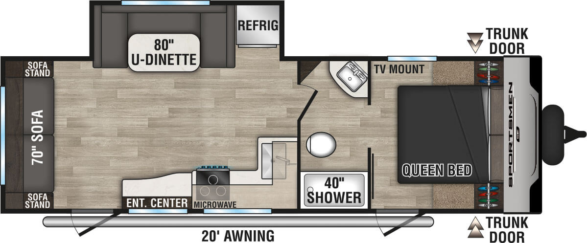 2024 KZ RV Sportsmen SE 251RSSE Travel Trailer Floorplan