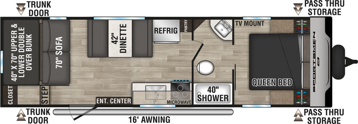 2024 KZ RV Sportsmen SE 270BHSE Travel Trailer Floorplan