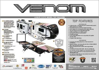 2024 KZ RV Venom Luxury Fifth Wheel Toy Haulers Poster